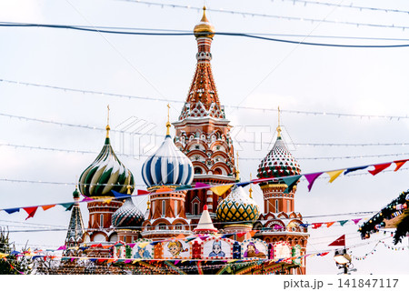 Moscow, Russia, Saint Basil's Cathedral orthodox on Red Square Moscow, Russia, Saint Basil's Cathedral orthodox on Red Square 141847117