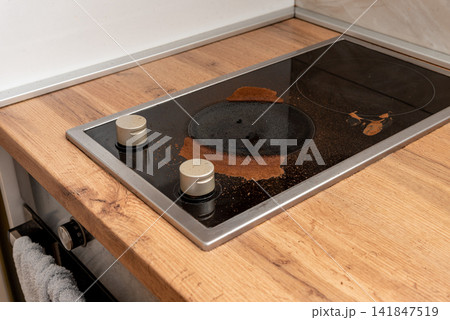 Coffee ran away from turk cezve, caffeine soot kitchen cooker, cooking incident 141847519