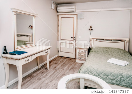 Style bedroom interior residential building, bedchamber design hotel apartment Style bedroom interior residential building, bedchamber design hotel apartment 141847557