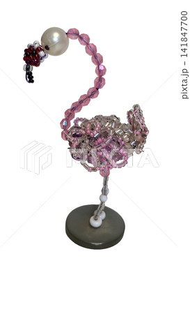 Beaded Pink Flamingo Craft Decoration PNG, isolated on transparent background Beaded Pink Flamingo Craft Decoration PNG, isolated on transparent background 141847700