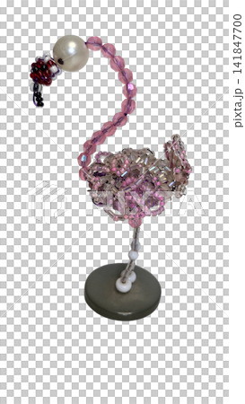 Beaded Pink Flamingo Craft Decoration PNG, isolated on transparent background Beaded Pink Flamingo Craft Decoration PNG, isolated on transparent background 141847700
