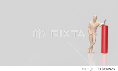 Businessman Standing Beside Dynamite Risk Concept 3d render. Businessman Standing Beside Dynamite Risk Concept 3d render. 141848923