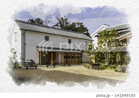 水彩画風　倉敷美観地区　倉敷SOLA　岡山県倉敷市 141849105