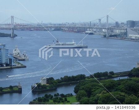 おがさわら丸とレインボーブリッジの見える風景 おがさわら丸とレインボーブリッジの見える風景 141849336