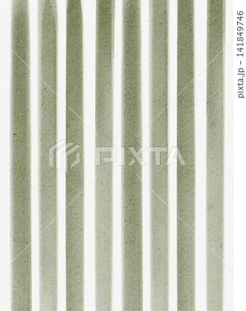 Striped Green Watercolor Background with Hand Painted Lines 141849746