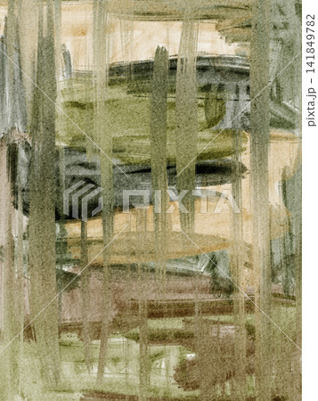 Beige Green Brown Watercolor Background With Hand Painted Strokes Beige Green Brown Watercolor Background With Hand Painted Strokes 141849782