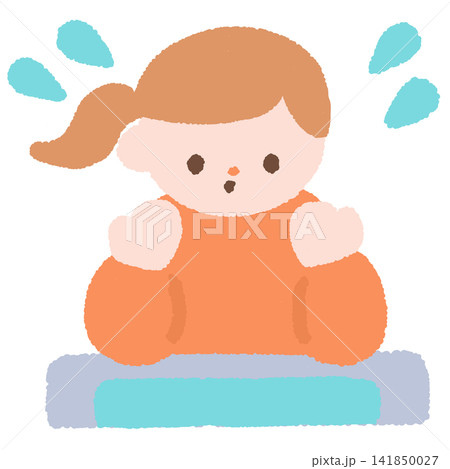 顔を洗う女の子のイラスト 顔を洗う女の子のイラスト 141850027