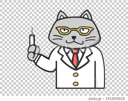 動物の猫(ネコ)のお医者さんのイラスト 動物の猫(ネコ)のお医者さんのイラスト 141850028