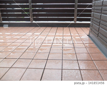 雨上がりのベランダのタイル 雨上がりのベランダのタイル 141851456