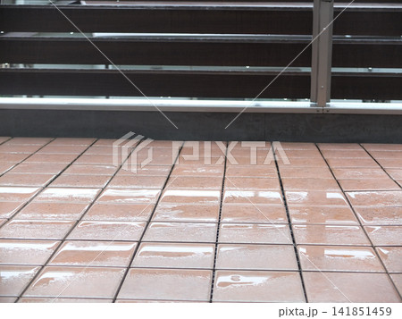 雨上がりのベランダのタイル 雨上がりのベランダのタイル 141851459