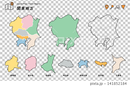 Map of the Kanto Region | Usable by Prefecture | Japanese Maps, Tourism, and Educational Materials Map of the Kanto Region | Usable by Prefecture | Japanese Maps, Tourism, and Educational Materials 141852184