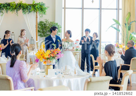 祝福される新郎新婦 祝福される新郎新婦 141852602