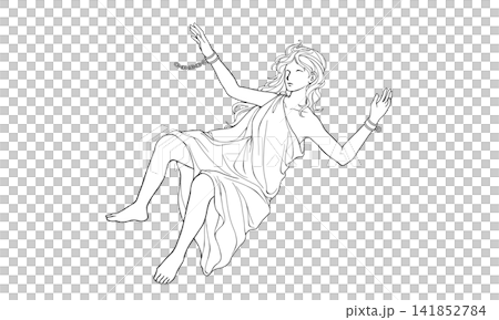 ギリシャ神話のアンドロメダの線画（線の中は白色で塗り潰し） 141852784