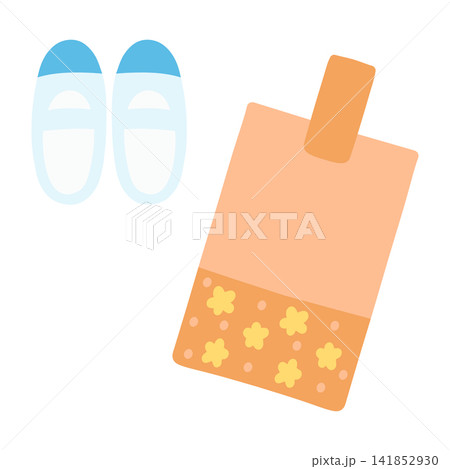 花柄の上履き入れとシンプルな上履き 花柄の上履き入れとシンプルな上履き 141852930