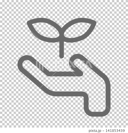 Eco-friendly, simple vector icons of leaves and hands. Eco-friendly, simple vector icons of leaves and hands. 141853439