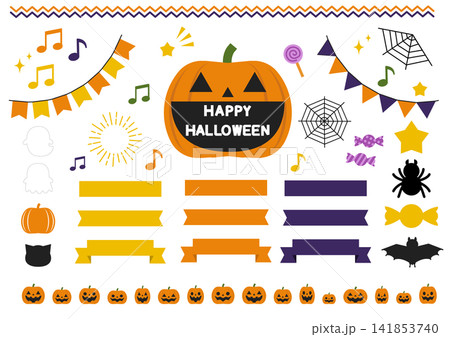 ハロウィンのイラスト素材を詰め合わせたセット 141853740