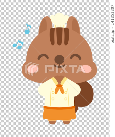 喜ぶパティシエりすのイラスト 喜ぶパティシエりすのイラスト 141853807