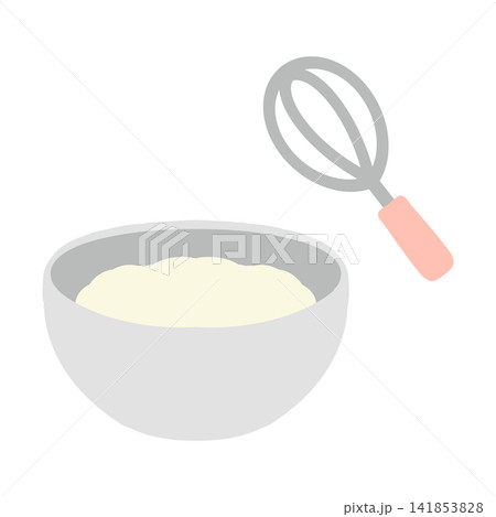 ボールと泡立て器のイラスト ボールと泡立て器のイラスト 141853828