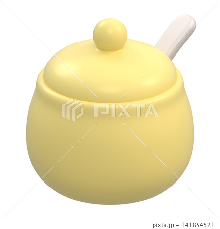 デフォルメされたシュガーポットの3Dイラスト背景透過素材 デフォルメされたシュガーポットの3Dイラスト背景透過素材 141854521