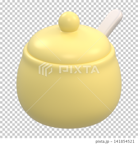 A stylized 3D illustration of a sugar pot with a transparent background. A stylized 3D illustration of a sugar pot with a transparent background. 141854521