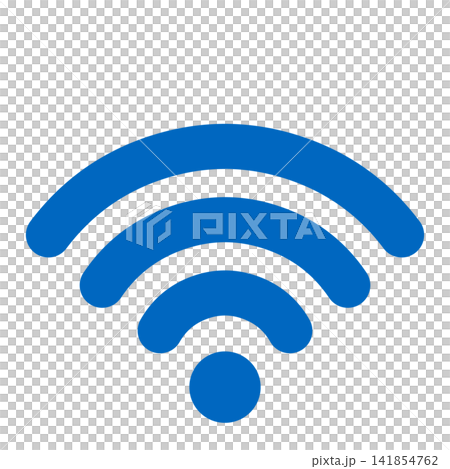無線新月形弧形,藍色WiFi訊號 無線新月形弧形,藍色WiFi訊號 141854762