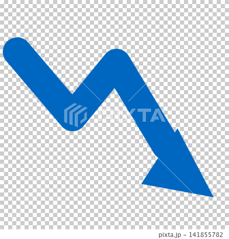 Zigzag arrow, blue bending arrow Zigzag arrow, blue bending arrow 141855782