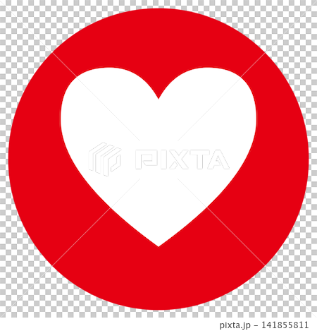 Heart in a circle: White heart in a red circle 141855811