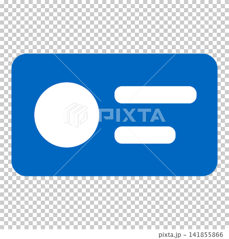 Business card: Blue card with a frame for a photo. 141855866