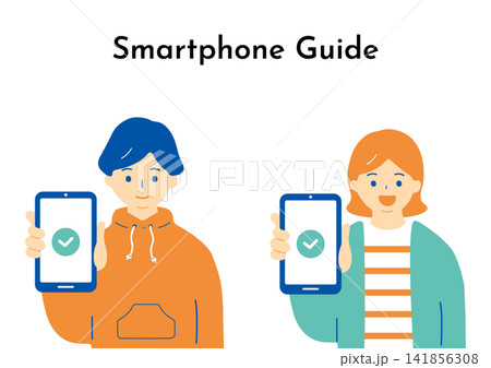 スマートフォンを使う人たち 141856308