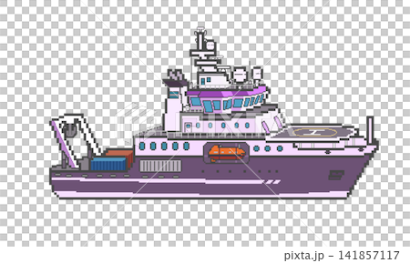ドット絵_船(紫) ドット絵_船(紫) 141857117