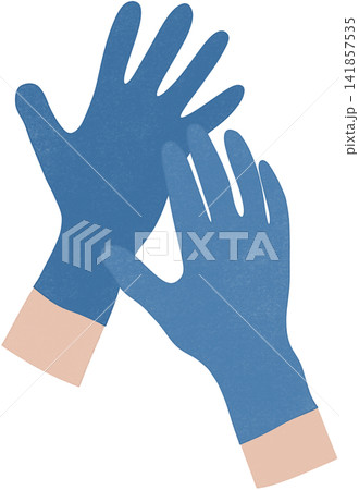 blue medical gloves 141857535