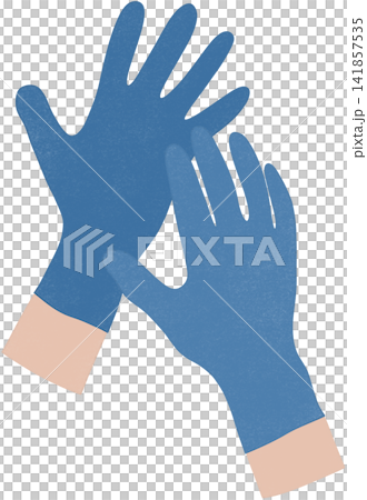 blue medical gloves 141857535
