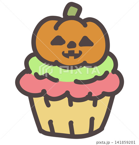 ジャックオランタンのカップケーキ ジャックオランタンのカップケーキ 141859201