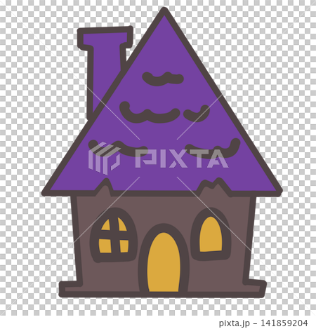 A haunted house with a purple roof A haunted house with a purple roof 141859204
