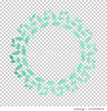 Simple green leaf frame illustration, watercolor style. Simple green leaf frame illustration, watercolor style. 141859633
