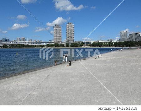 東京都港区のお台場海浜公園にあるお台場ビーチ(おだいばビーチ) 東京都港区のお台場海浜公園にあるお台場ビーチ(おだいばビーチ) 141861819