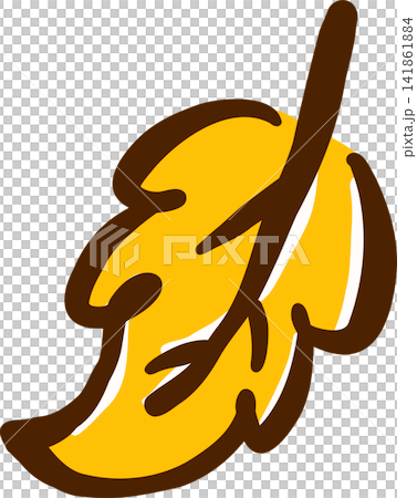 Hand drawn Yellow Autumn Leaf Illustration Hand drawn Yellow Autumn Leaf Illustration 141861884