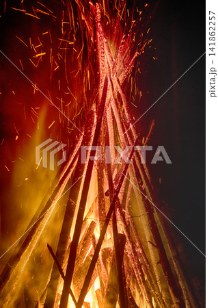 huge night fire on holiday huge night fire on holiday 141862257