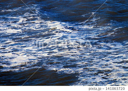 Storm on deep blue sea 141863720