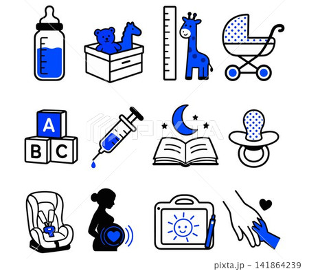 Baby and Pregnancy Icons 141864239