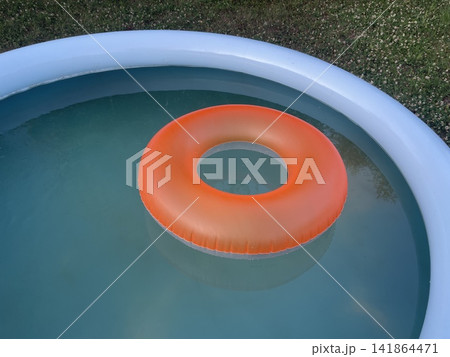 Swimming ring float in pool water 141864471