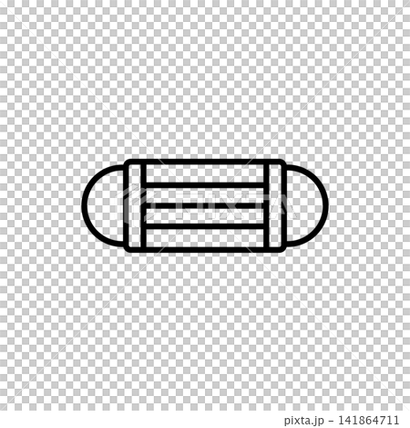 面具的簡單線條藝術圖標 141864711