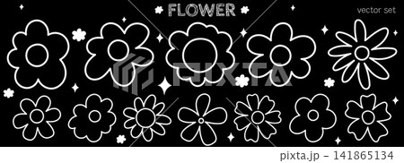 Coloring summer cute with plant set flower and icon coloring book floral. Spring folk bundle with easter bouquet garden and collection colorful illustration. Botanical vector notebook with bud. 141865134
