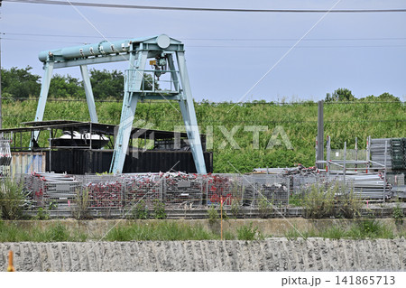足場 資材置き場 風景 足場 資材置き場 風景 141865713
