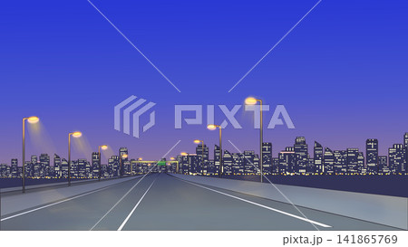 首都高_高速道路_シティポップ背景 141865769