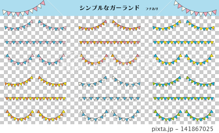 Simple triangular garland set with borders Simple triangular garland set with borders 141867025