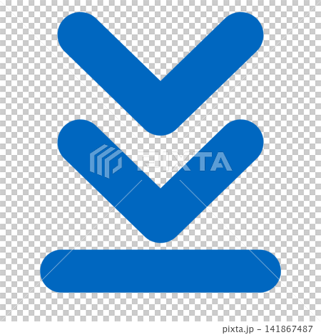 The double arrow indicating capture: two blue downward-pointing valley shapes and a bar. The double arrow indicating capture: two blue downward-pointing valley shapes and a bar. 141867487