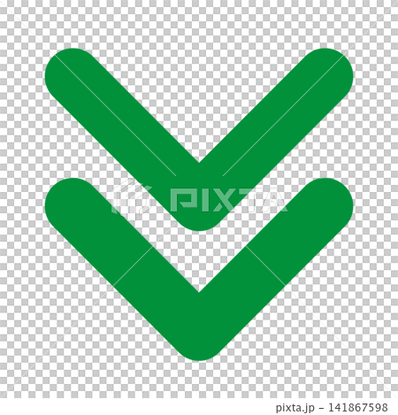 The valley shape of the development: Two downward-pointing green valley shapes are superimposed. The valley shape of the development: Two downward-pointing green valley shapes are superimposed. 141867598