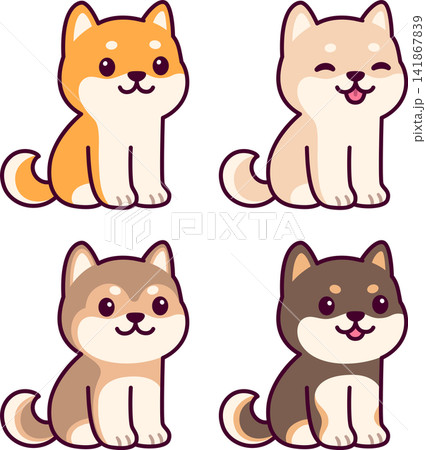Cute Shiba Inu puppy in different colors 141867839