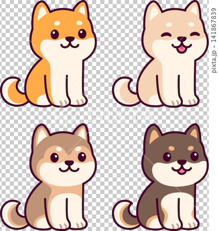 Cute Shiba Inu puppy in different colors 141867839